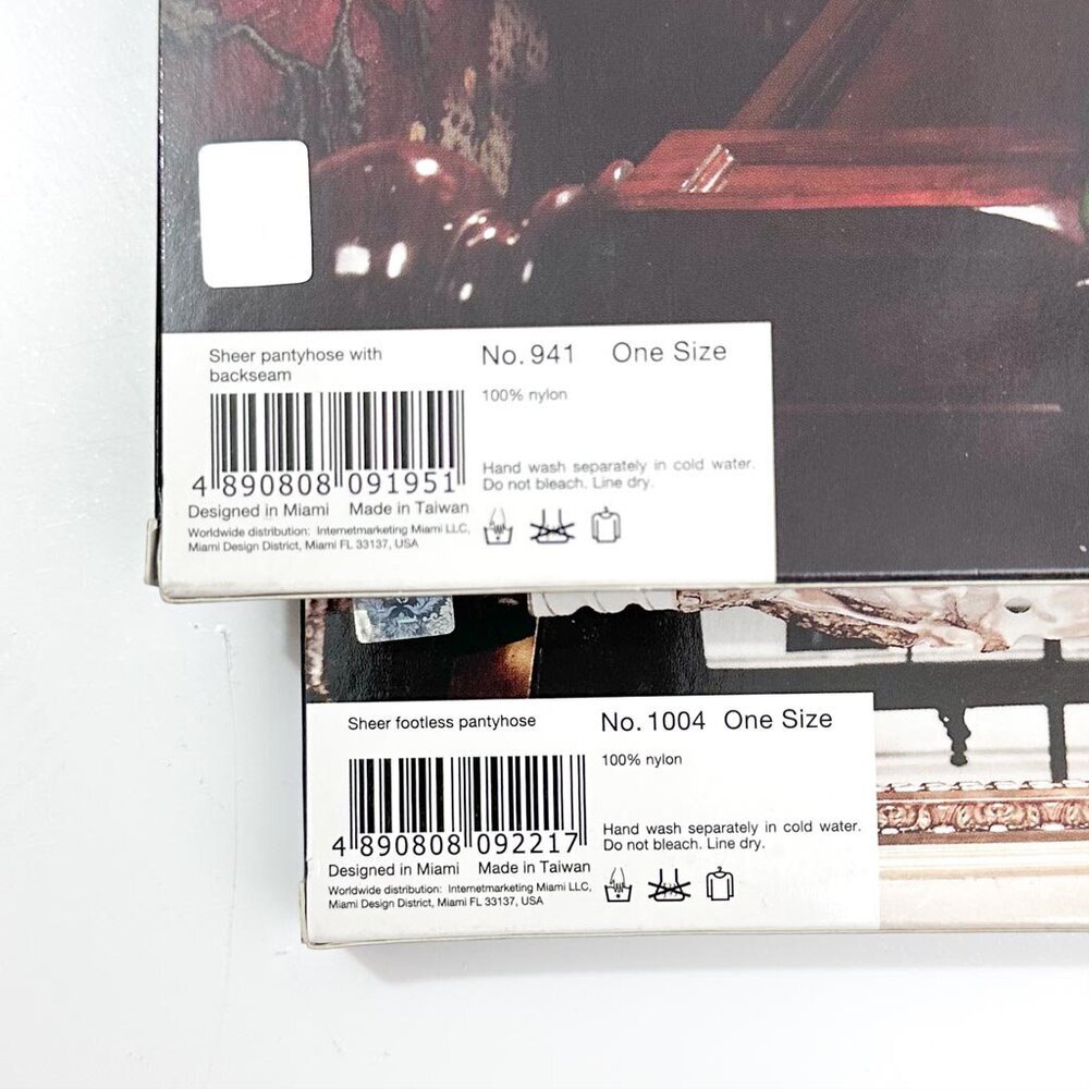 2 Pairs Baci Lingerie Designer Pantyhose, One Size, NWT - Picture 3 of 3